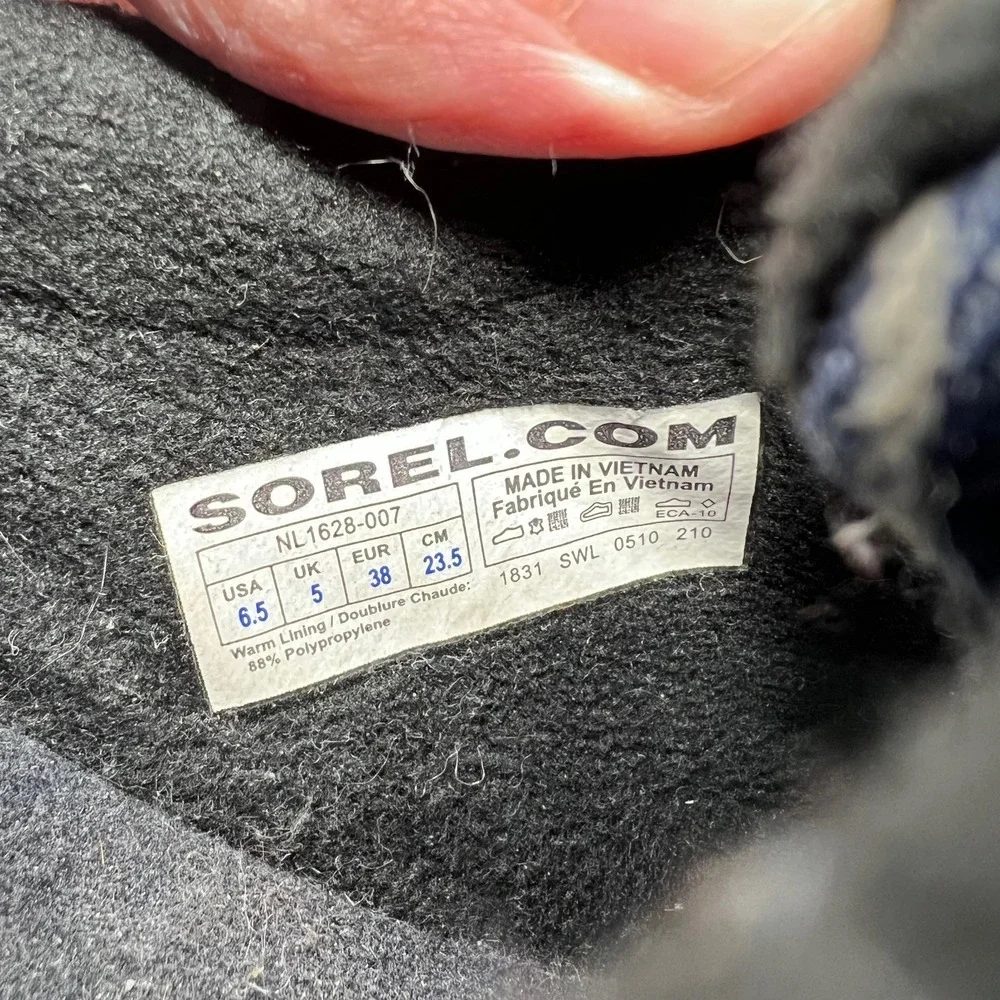Sorel Tivoli Womens 6.5 NL1628-007 Waterproof Oxford Shoes Navy Stripe Wingtip‎